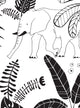 Safari Jungle Illustration Peel and Stick Vinyl Wallpaper, Black, 24"x108"