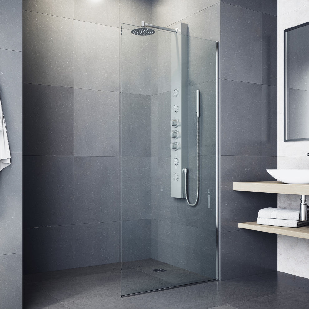Ellington 59" H x 6" W 4-Jet Shower Panel with Round Shower Head, Stainless Steel