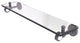 Pacific Grove 16" Glass Shelf with Groovy Accents, Matte Gray