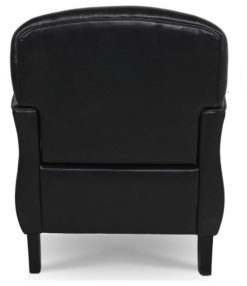 Faux Leather/Fabric Armchair with Wood Legs, Black, 26'' X 30''