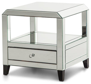 Montreal Mirrored Accent Table with Drawer
