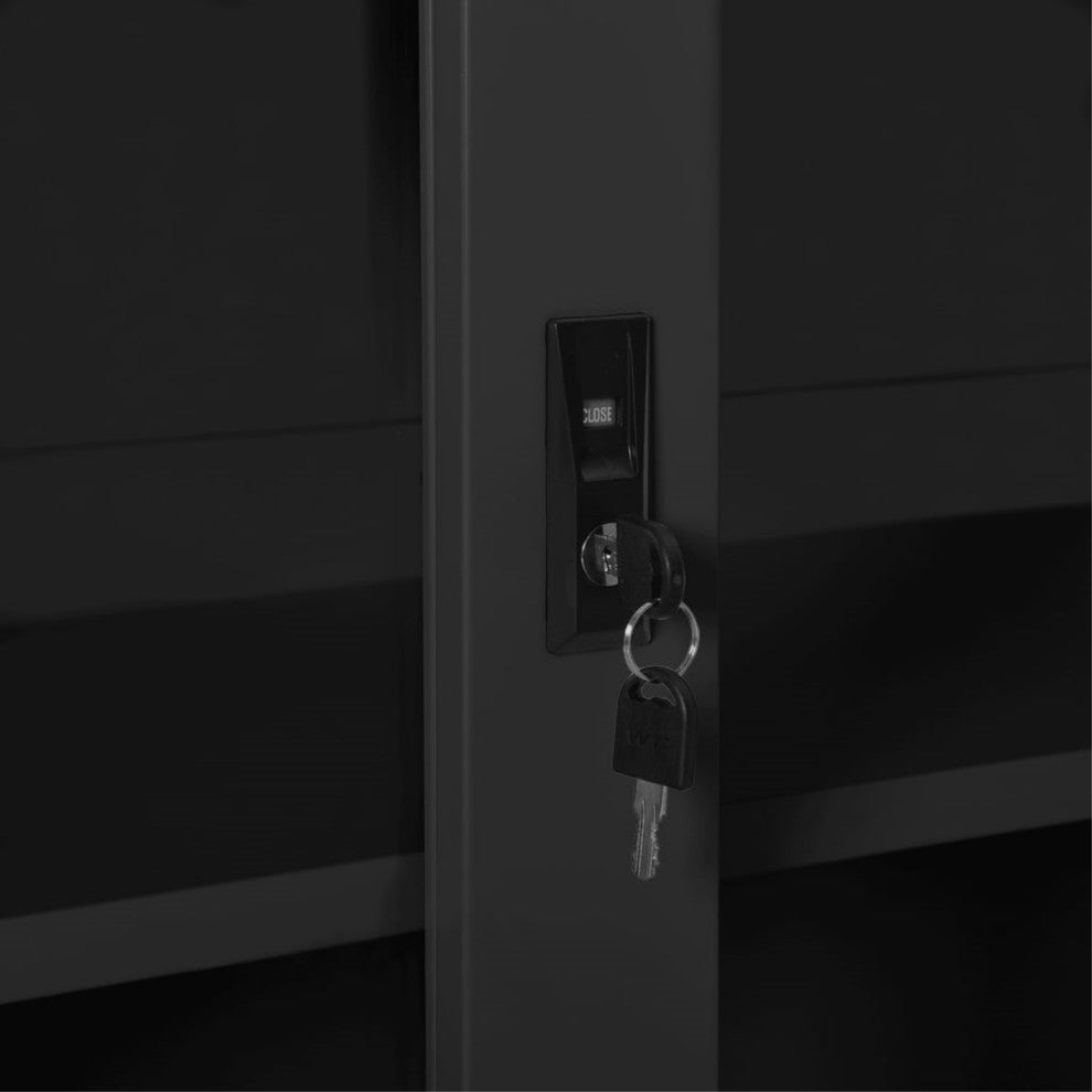 Vidaxl Sliding Door Cabinet Anthracite 35.4"x15.7"x35.4" Steel