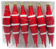 Red And White Finial Ornament With Line Design 12-Pack
