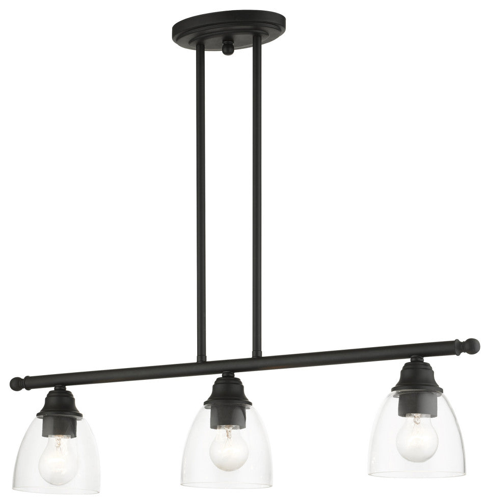 Black Transitional, Colonial, Linear Chandelier