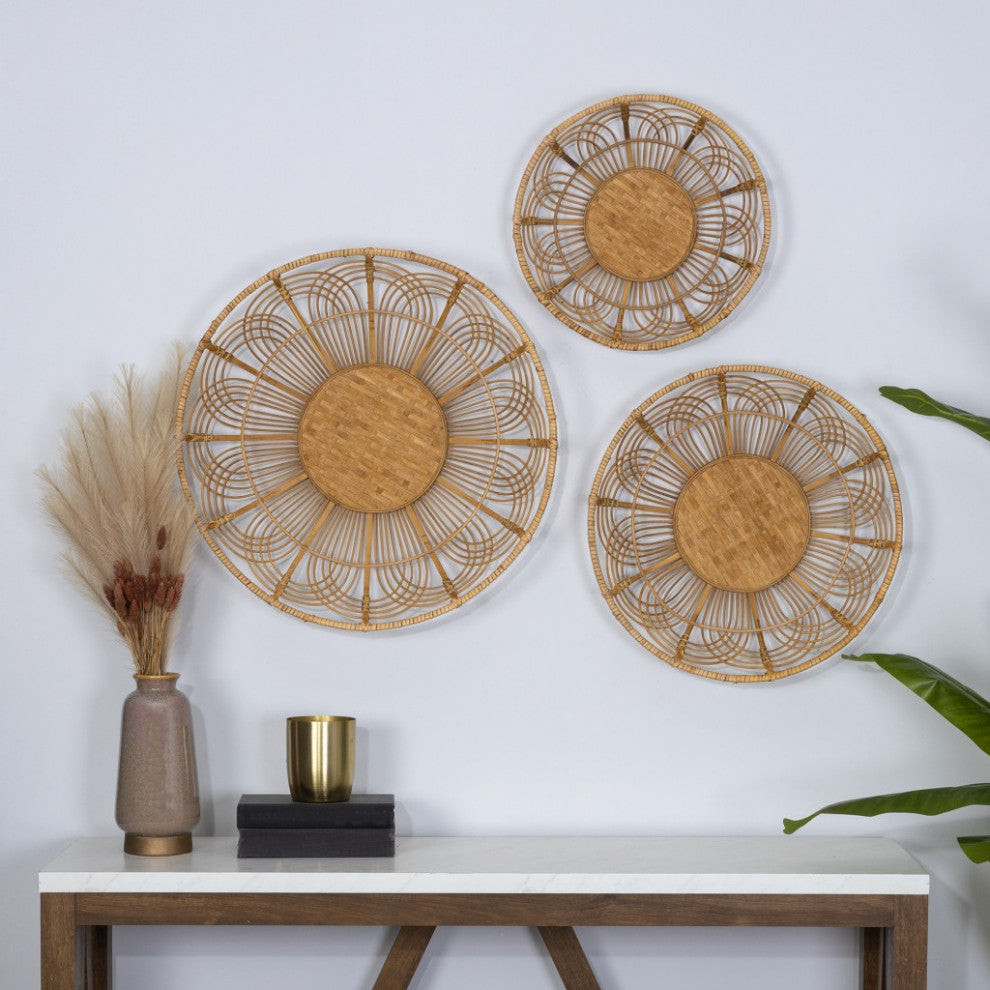 Petite Bohemian Bamboo Decorative Wall Basket
