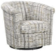 Marvel 360 Swivel Barrel Chair by Grafton Home, Gold and Grey Splatter