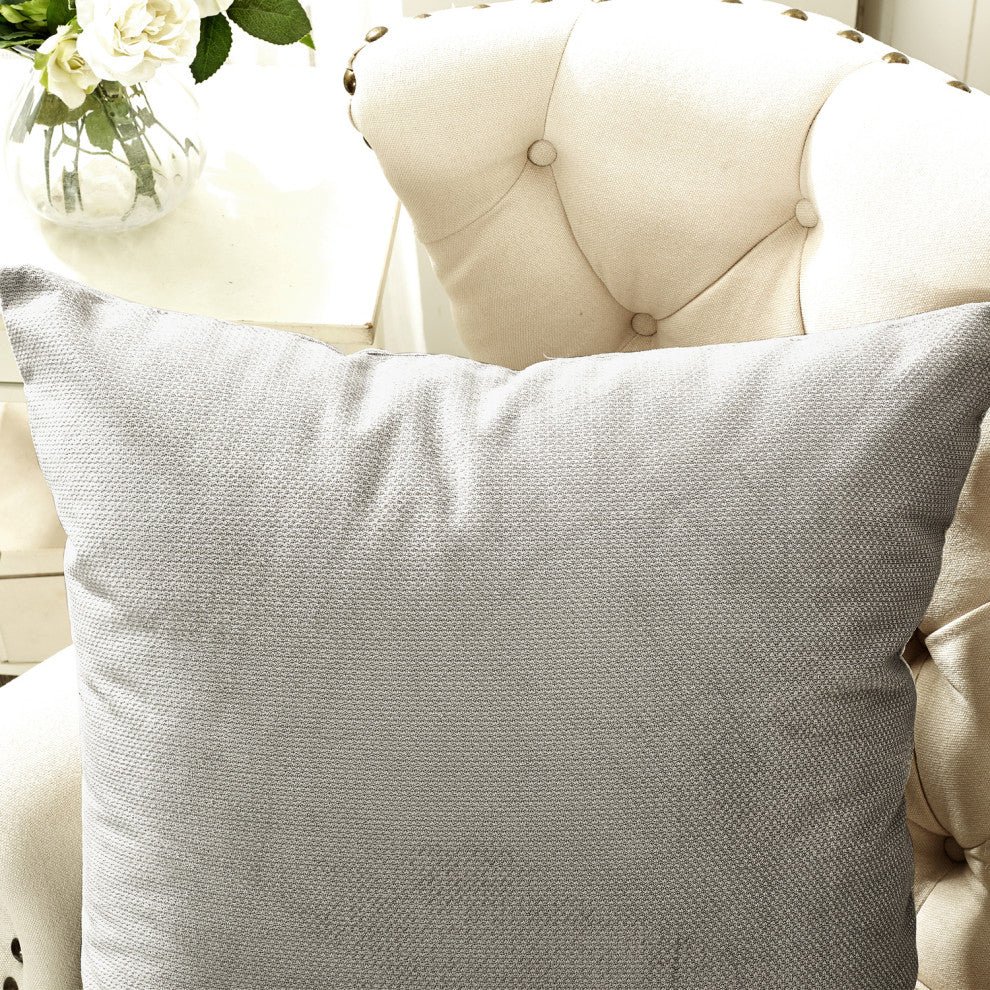 Milliken Plush Pillow Shell 2 Piece Set, Silver, 26" X 26"