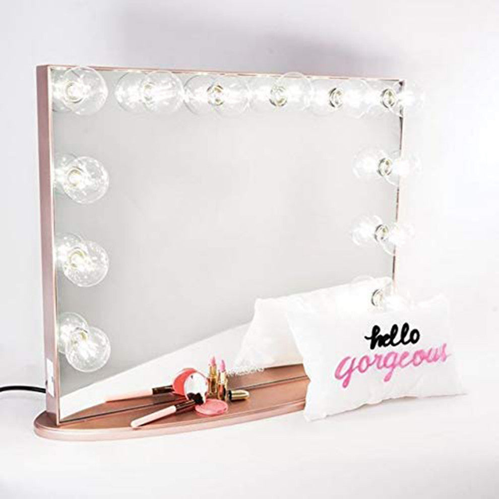 Hollywood Glow Plus Vanity Mirror, Rose Gold, Clear Bulbs, Non-Bluetooth