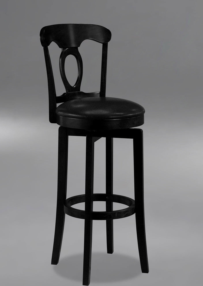 Corsica Swivel Counter Stool, Black Finish