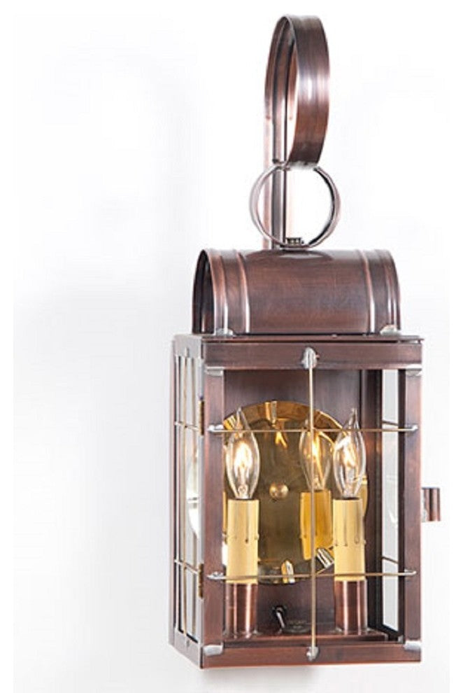 Double Colonial Dual Candle Sconce, Antique Copper