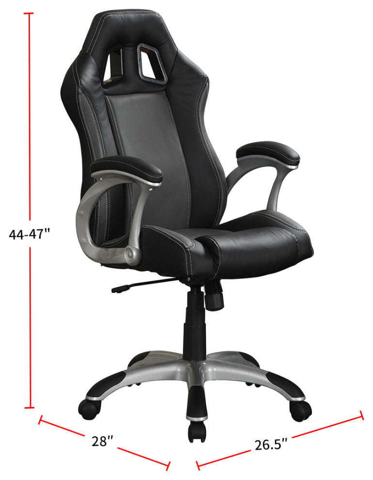 Adjustable Height Office Chair With Air Ventilation, Black