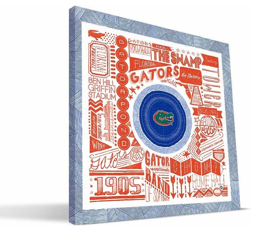 FLA Gators Pictograph Canvas Print, 16"x16"