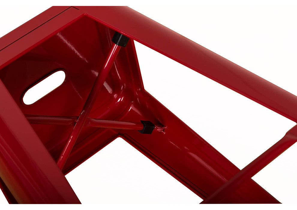 Vogue Metals Backless Metal Stools, Set of 2, Full Assembled, Red, 24"
