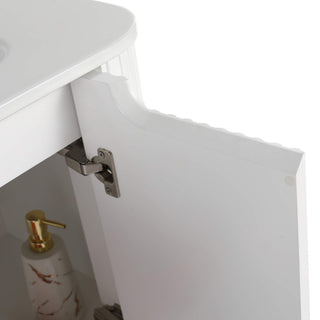 Caskvalley Bath Vanity, Straight Fluted Design Sink Included, White, 30"
