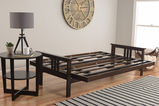 Caleb Frame Futon With Espresso Finish, Oregon Trail Java