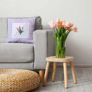 Framed Bouquets Decorative Throw Pillow, Light Purple, 26"x 26"
