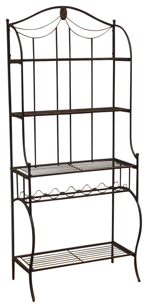 Hillsdale Furniture Camelot Baker''s Rack, Black Gold Finish