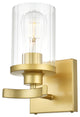 1 Light Brass And Clear Bath Sconce