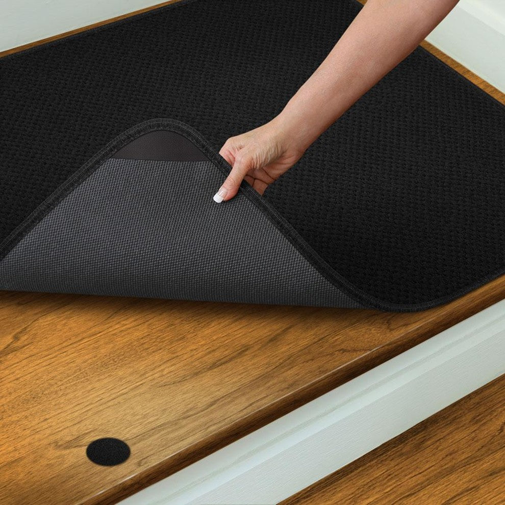 Attachable Rug for Stair Landings, Black, 3'x3'