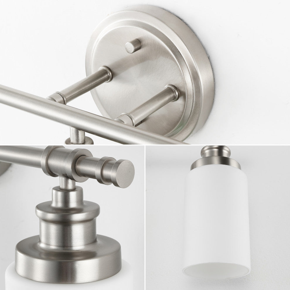 3-Light Classic Vanity, Frosted Glass Shades, Bathroom Hardware Set, 5-Piece