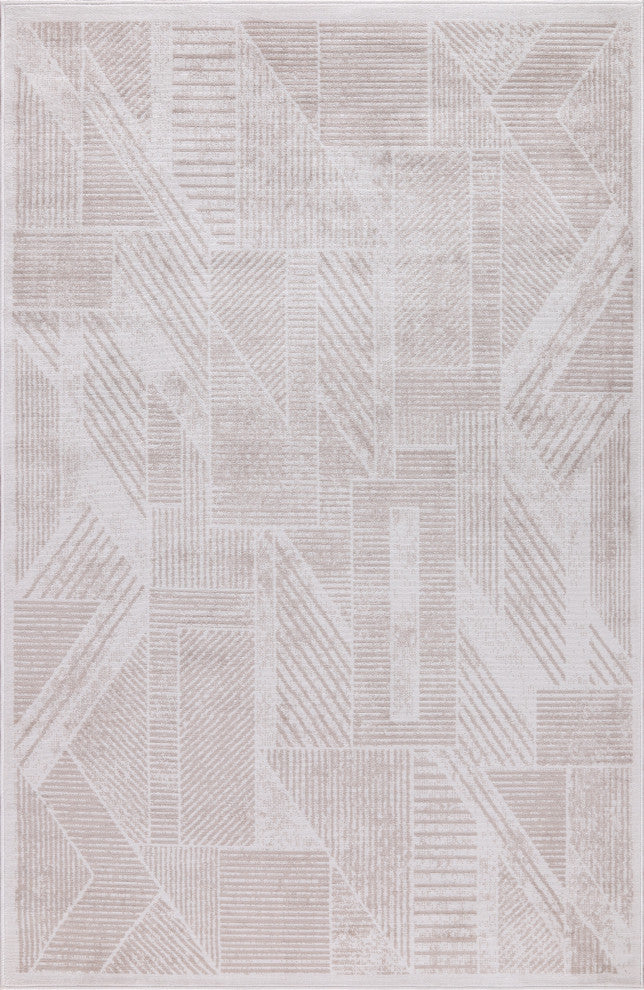 Low-Pile Auden Beige/Ivory Rug, Beige, 6'5"x9'5"