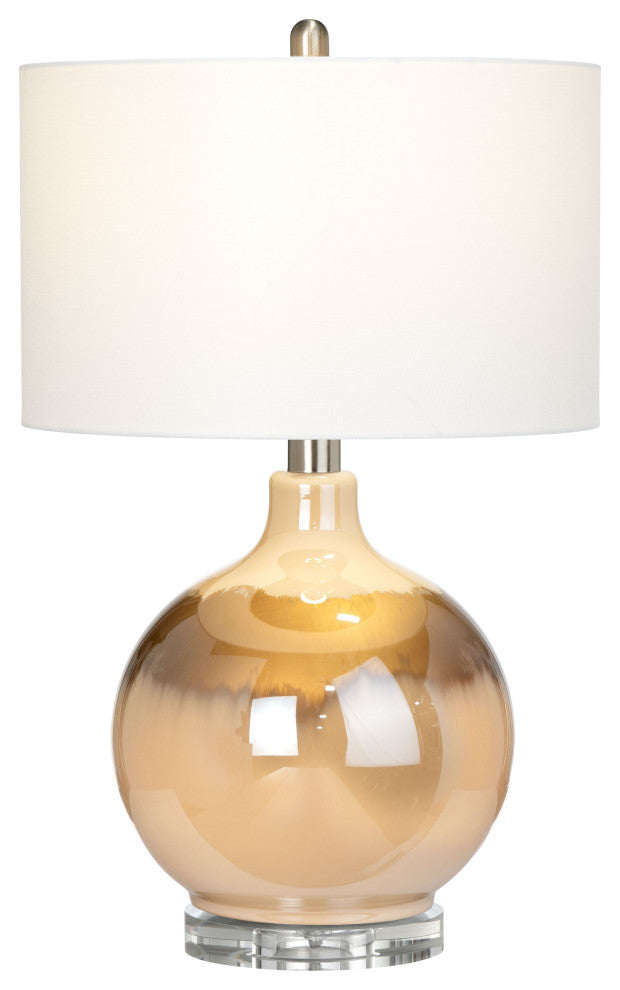 Dana 28" Glass Table Lamp With Linen Shade