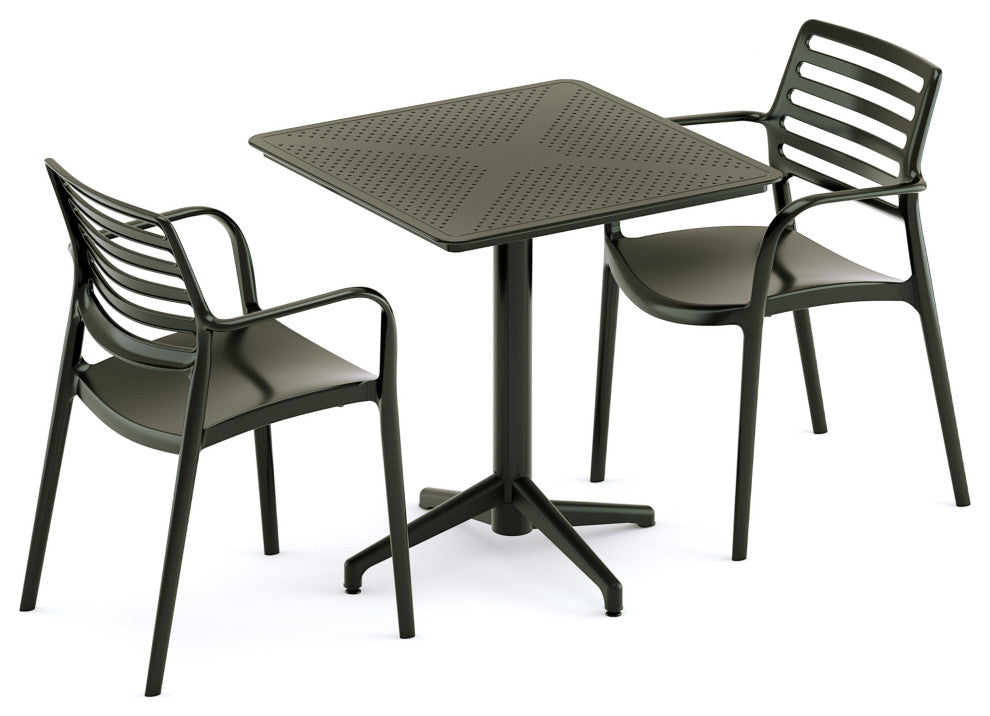 Omax Decor Flip Folding Plastic Outdoor or Indoor Bistro Dining Table 27.6 inch,