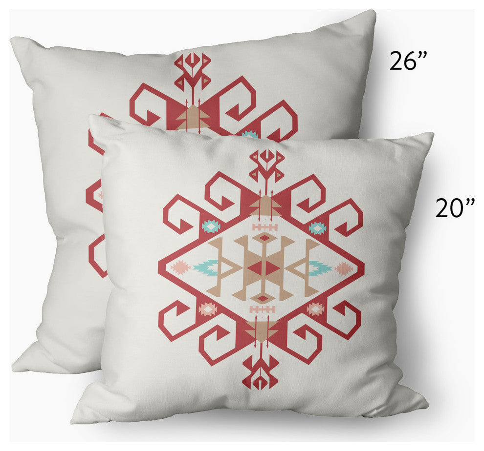 Southwest Medallion Decorative Throw Pillow, Ligonberry Red, 26"x26"