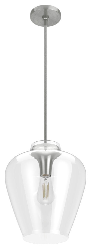 Hunter Vidria Brushed Nickel 1 Light Pendant Ceiling Light Fixture