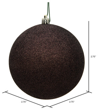 Vickerman 2.75" Chocolate Glitter Ball Ornament, 12 per Bag