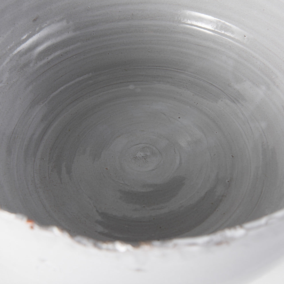 Larsen 13Lx13W White Ceramic Large Decorative Bowl