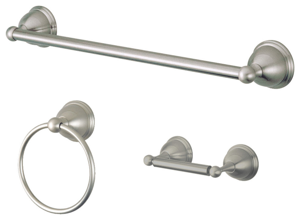 Kingston Brass 3-Piece Bathroom Accessory Set, Brushed Nickel