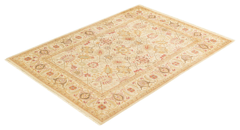 Mogul, One-of-a-Kind Hand-Knotted Area Rug Ivory, 4'1"x5'10"