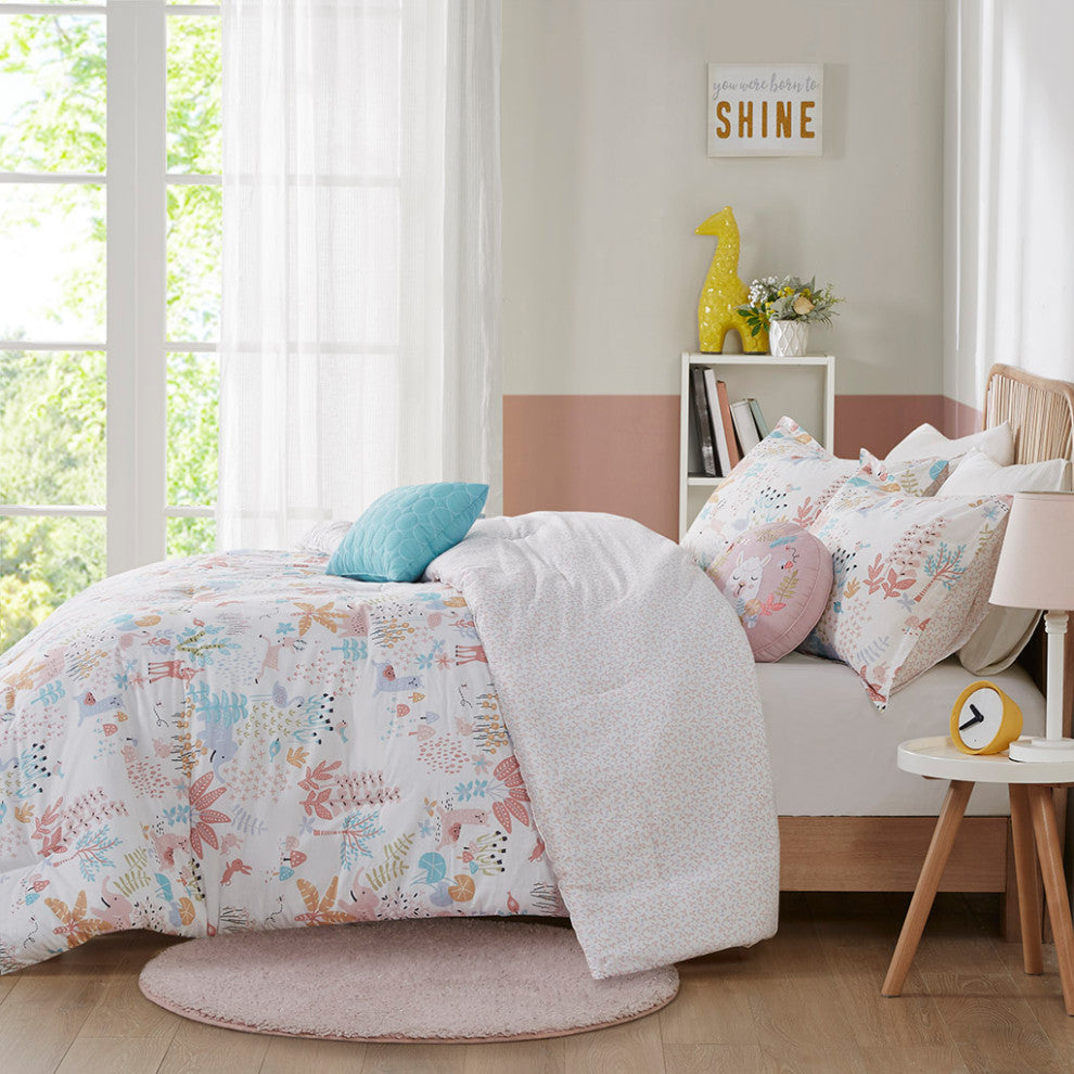 Kids Iris Forest Animal Friends Comforter Set, Full/Queen