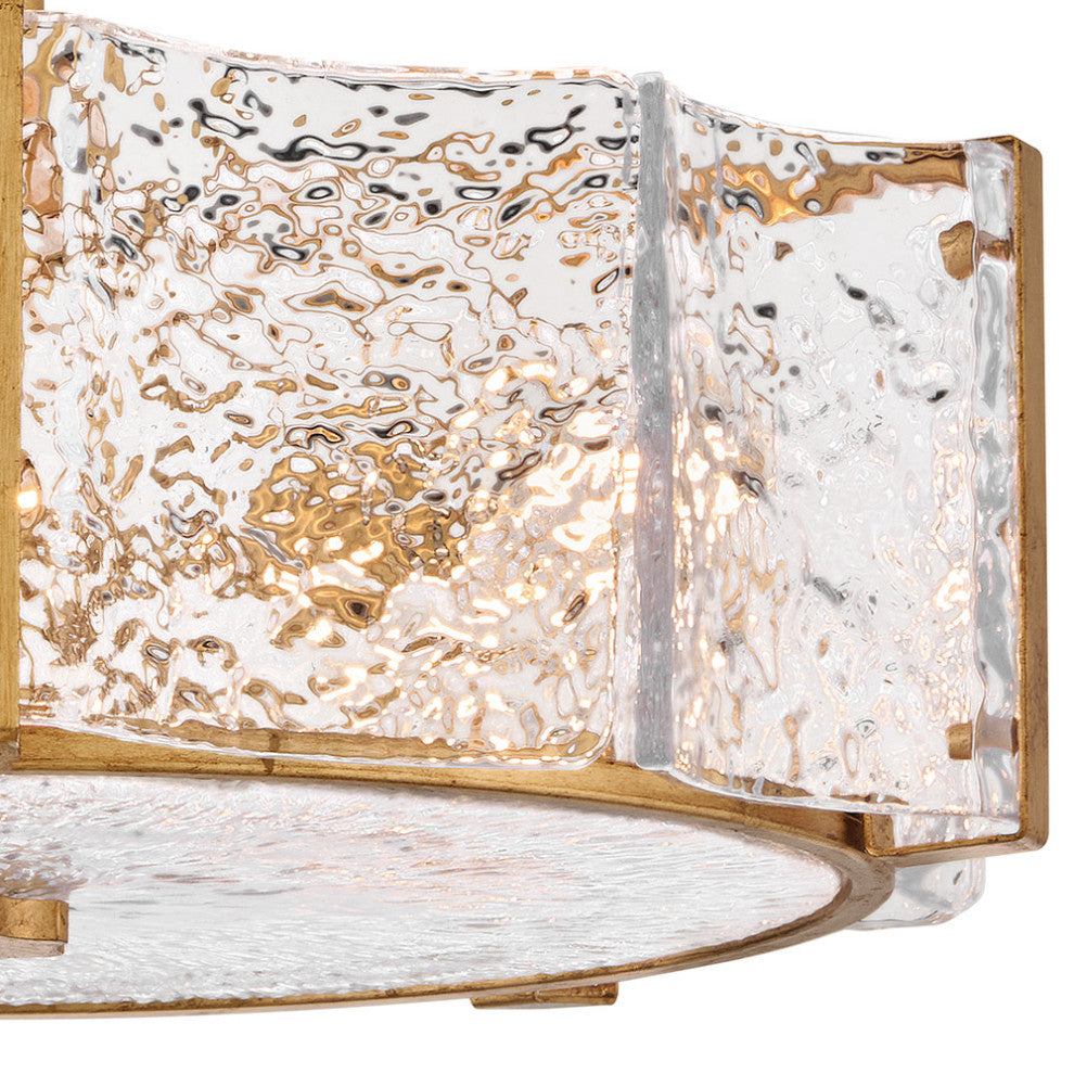 Fredrick Ramond Florian Medium Semi-Flush Mount, Distressed Brass