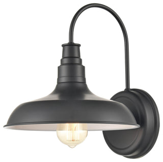 1 Light 11 in. Powder Coat Black Outdoor