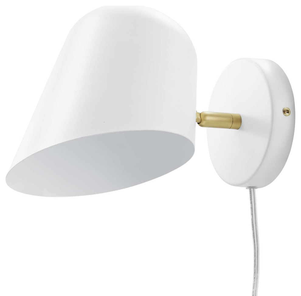 Sconce Wall Lamp Light Fixture, White, Metal, Modern Cafe Bistro Hospitality