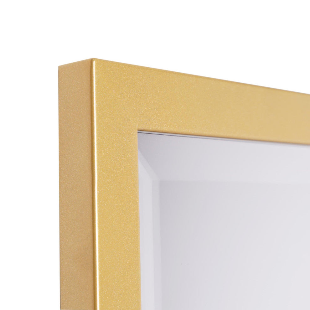 Head West Brass Metal Framed Beveled Edge Rectangular Vanity Mirror - 24" x 30"