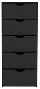 Houma 5 Drawers Narrow Dresser, Black
