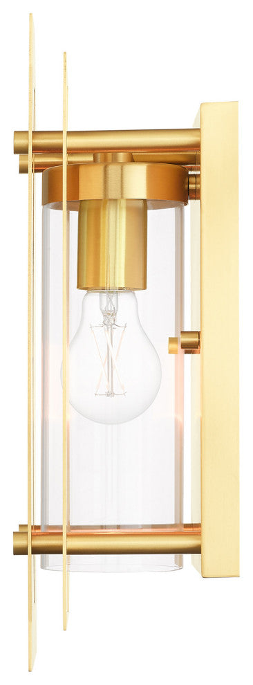 Livex Lighting Utrecht 1 Light Satin Brass Medium Outdoor Wall Lantern