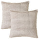 Faux Fur Throw Pillow 2-Pack 18"X18" With Insert, Silver-White Fox