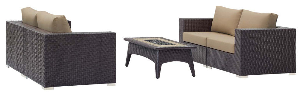 Convene 5 Piece Set Outdoor Patio with Fire Pit