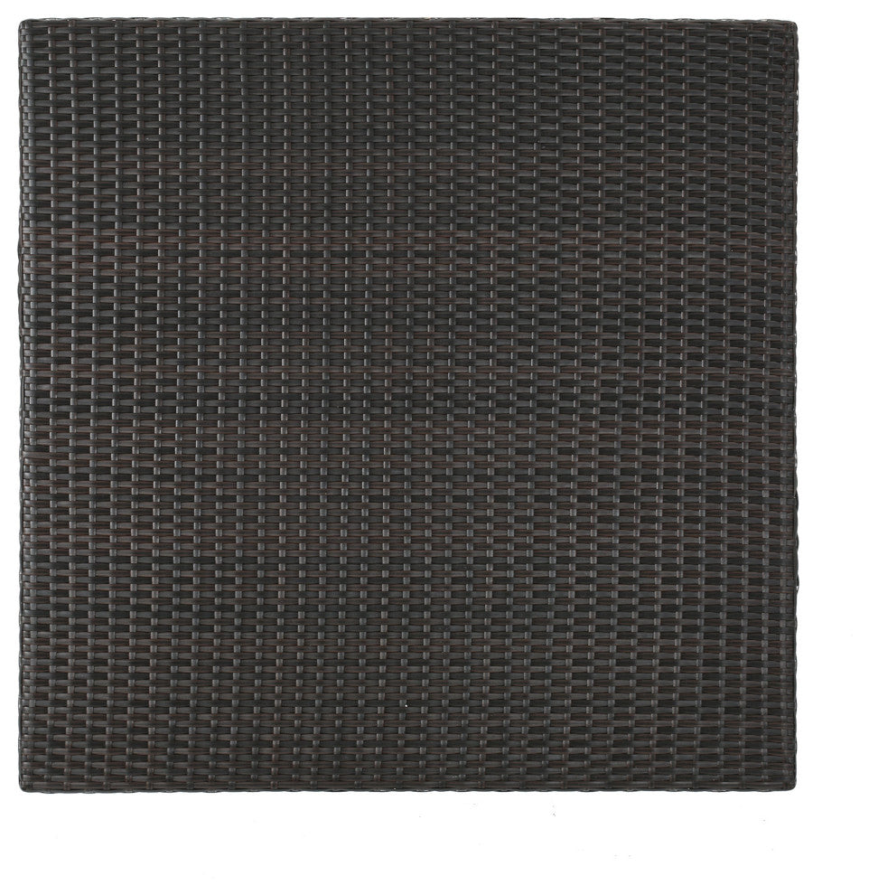 GDF Studio 5-Piece Tomley Outdoor Multi-Brown Wicker 35" Square Dining Set