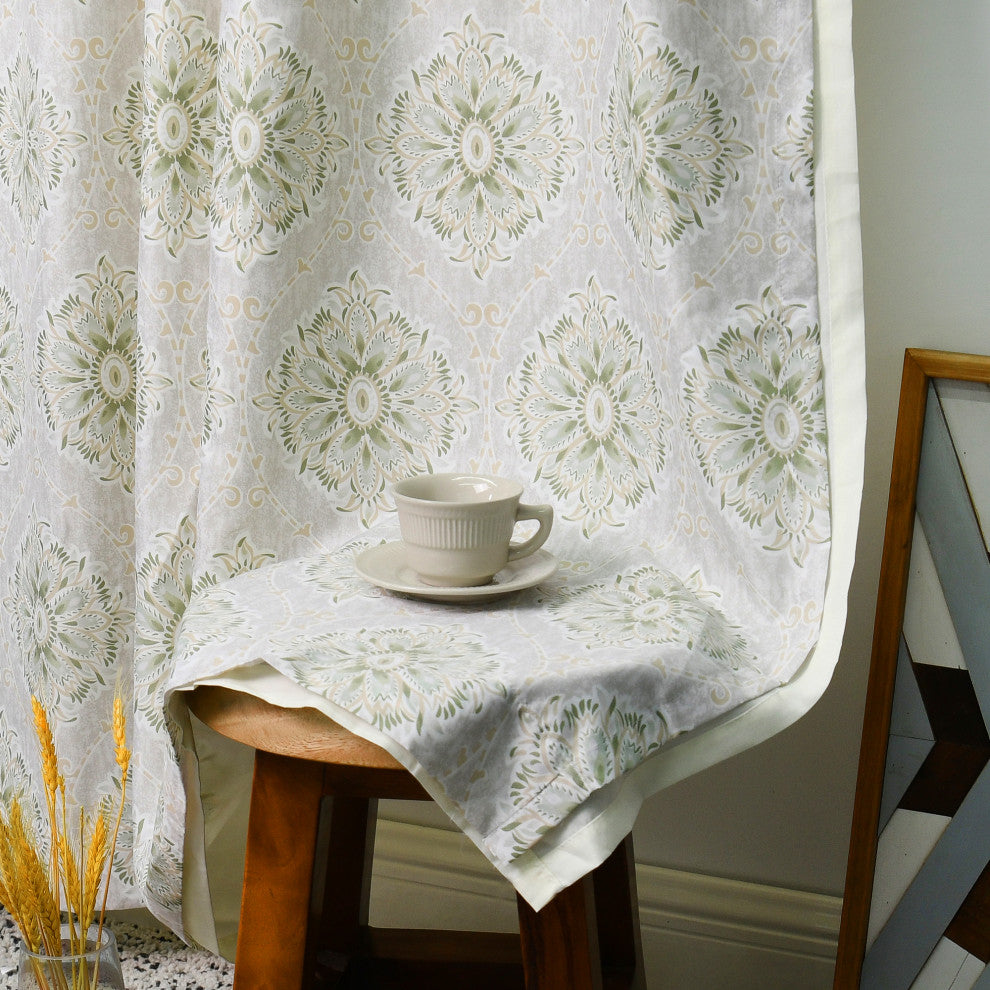 Bloom Medallion 2 Piece Curtain Set, Taupe, 2 Panels 60" X 84"