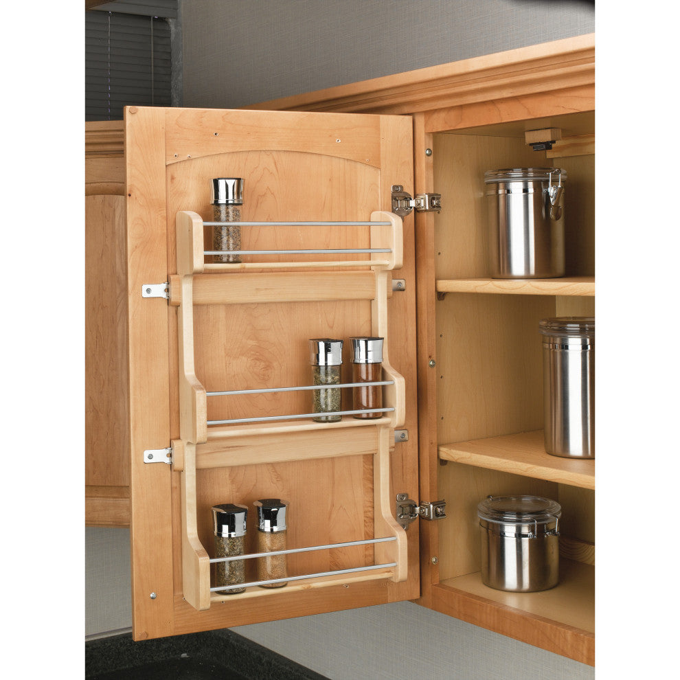 Wood Wall Cabinet Spice Rack Organizer, 13.5"