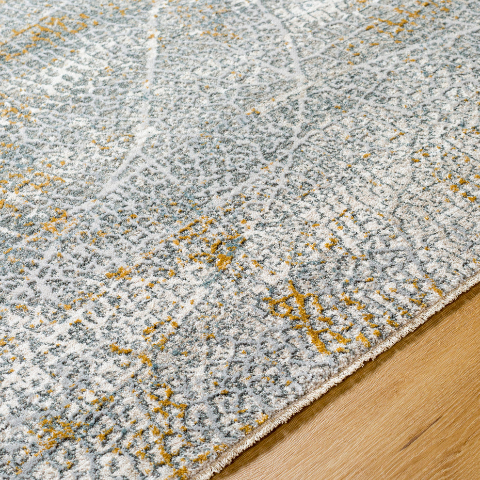 Surya Dresden DRE-2313 Machine Woven Area Rug, Medium Gray, 7'10" x 10'2"