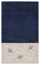 Linum Home Textiles Turkish Cotton Braelyn Embellished Bath Towel, Navy