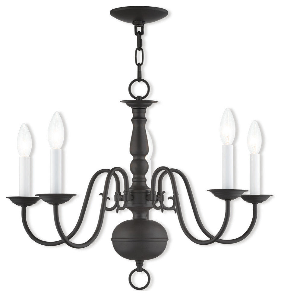 5 Light Chandelier, Bronze