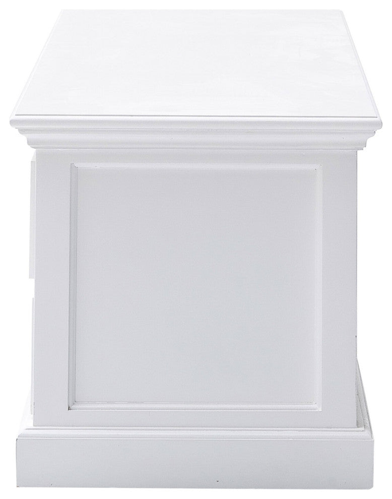 71" Classic White Entertainment Unit With Four Drawers