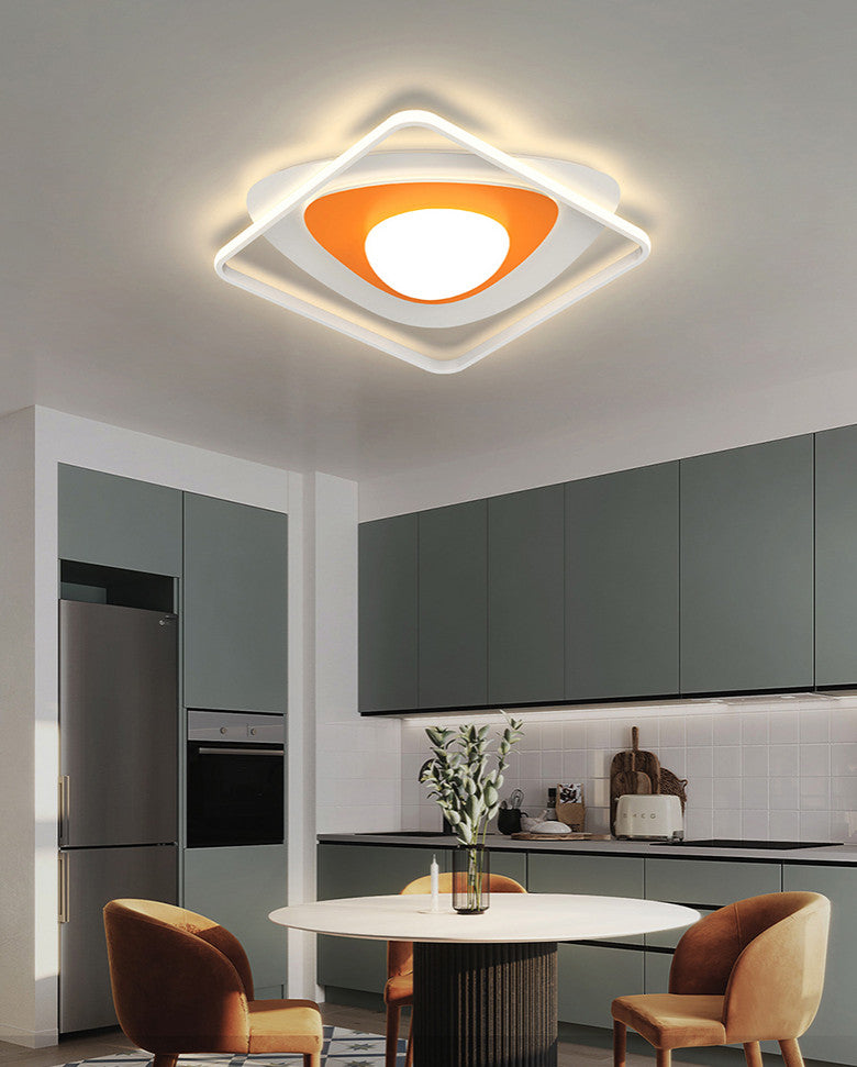 Rochefort | Square Creative Acrylic LED Ceiling Light, Black